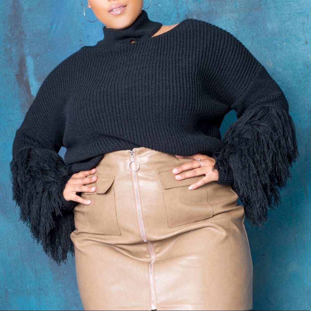 Black Fringe Sweater
